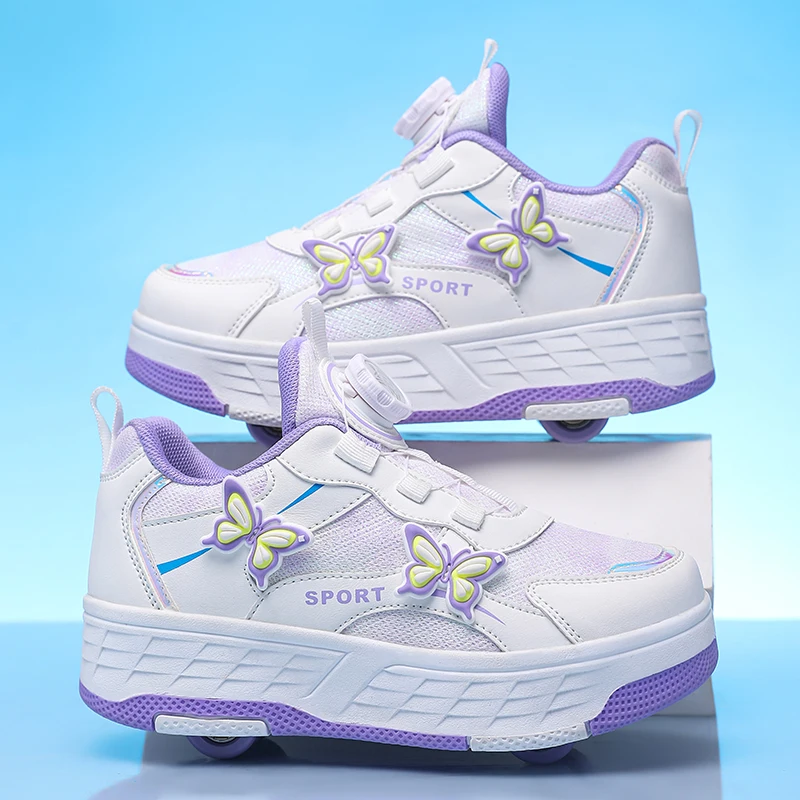 Roller Skates Girl 4 Wheels Sneakers Kid Fashion Casual Sport Quad Skates Children Skating Shoes
