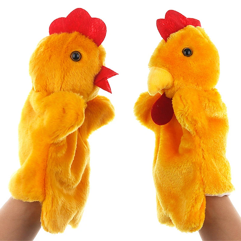 

Chick Chicken Hand Puppet Zodiac Cock Hen Stuffed Animal Glove Educational Kids Preschool Learning Role Play Muppet Plush Toys