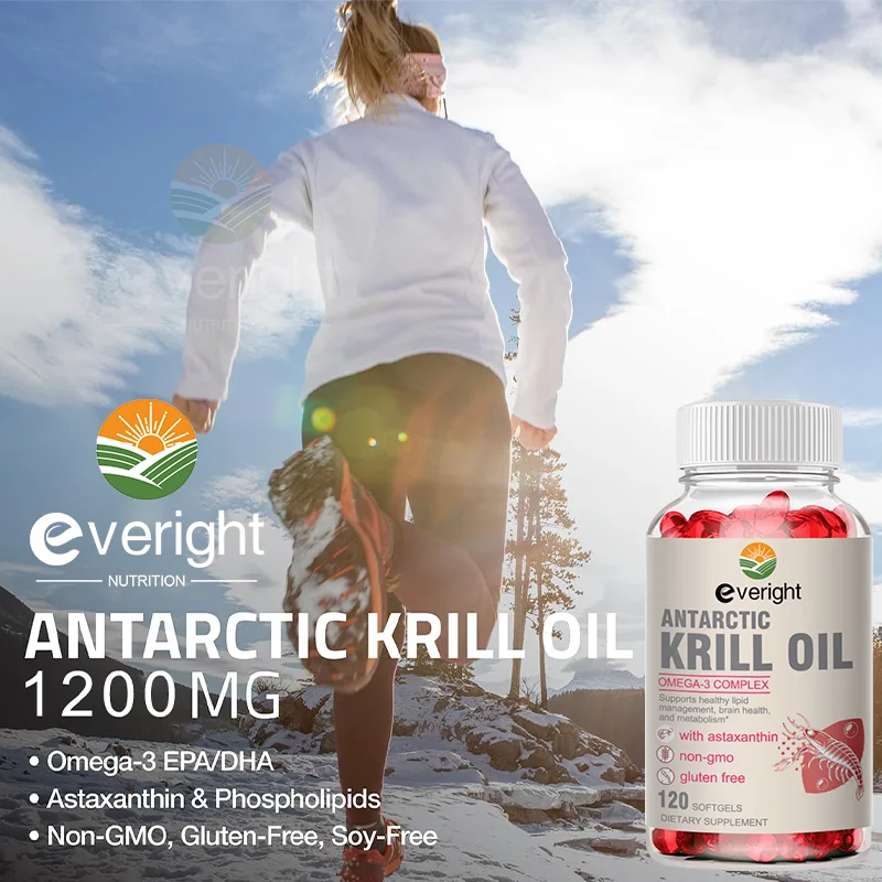 Krill Oil – Phospholipid Omega-3 Complex with Astaxanthin – Supports Lipid Management, Metabolism, Brain & Heart Health, EPA/DHA