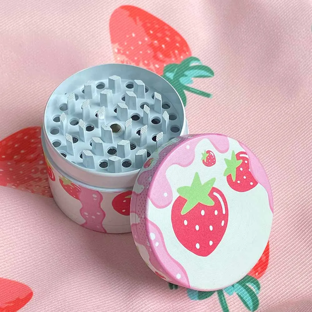 1pcs Pink Heart Grinder 40mm/50mm Crusher Strawberry Spice Mill Girly Smoking Accessories Christmas Grilfriend Gift