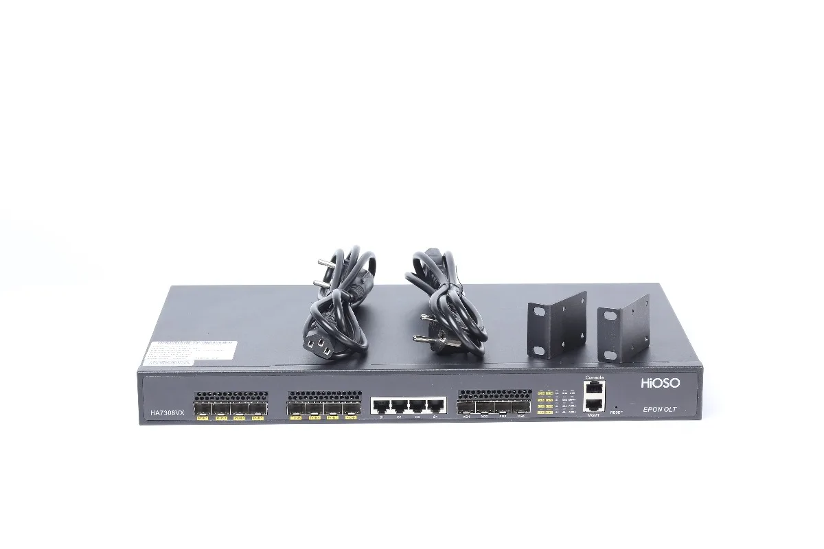 HiOSO HA7308VX مع وحدات Pon 8PON EPON OLT معدات الألياف البصرية FTTx 8 منافذ صغيرة OLT FTTH 4 RJ45 4 1000M SFP منافذ #4
