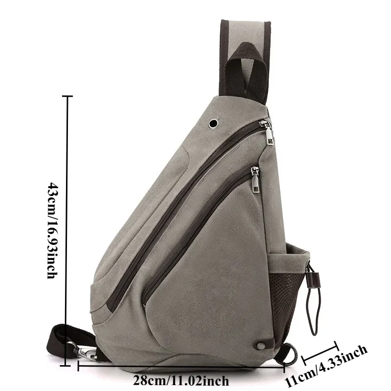 New canvas casual men's large-capacity teardrop chest backpack slanting bag fashionable versatile single shoulder crossbody bag