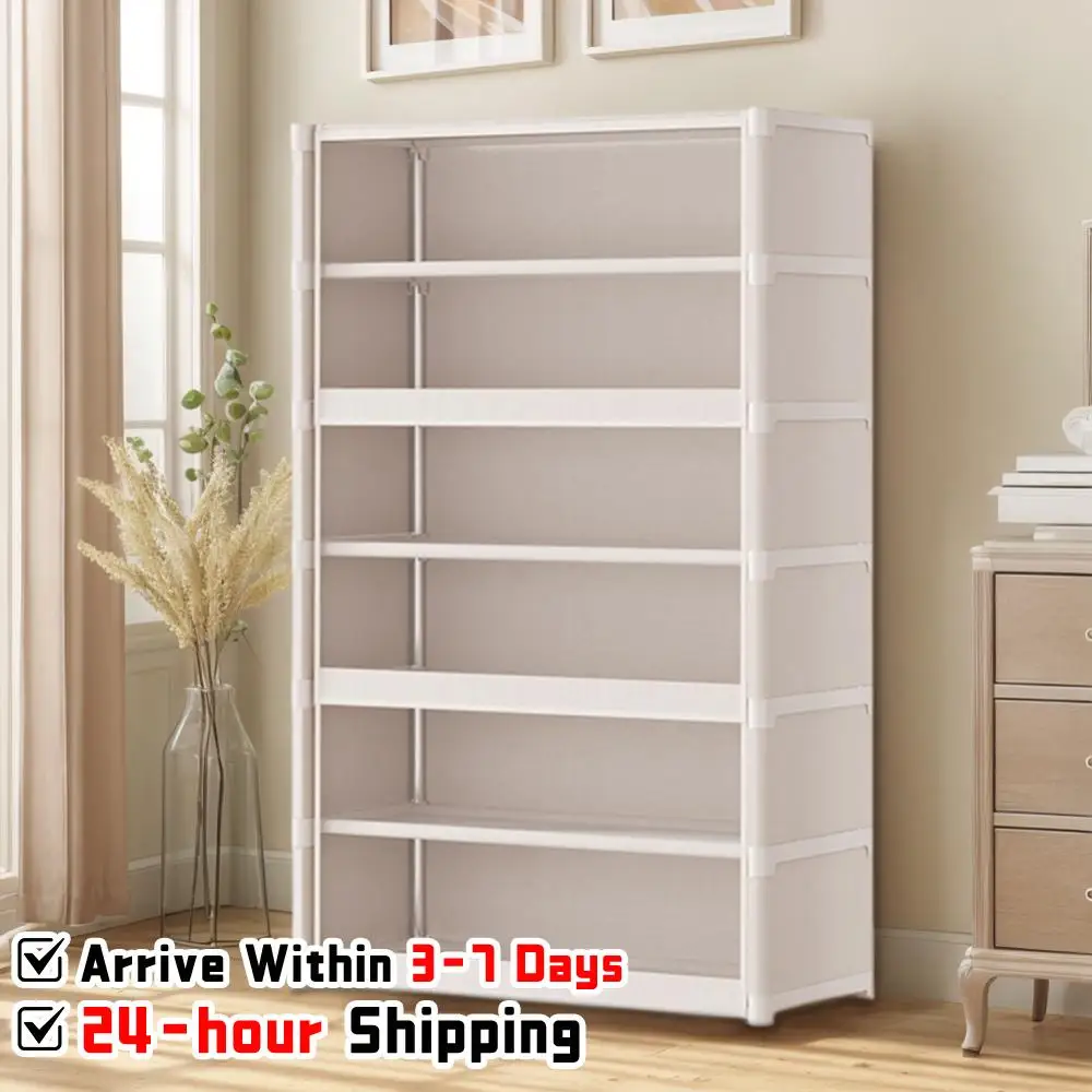 

7-уровневый шкаф для хранения обуви, отдельно стоящая полка-органайзер для обуви с откидной дверцей, съемный органайзер для обуви для гардеробной и прихожей