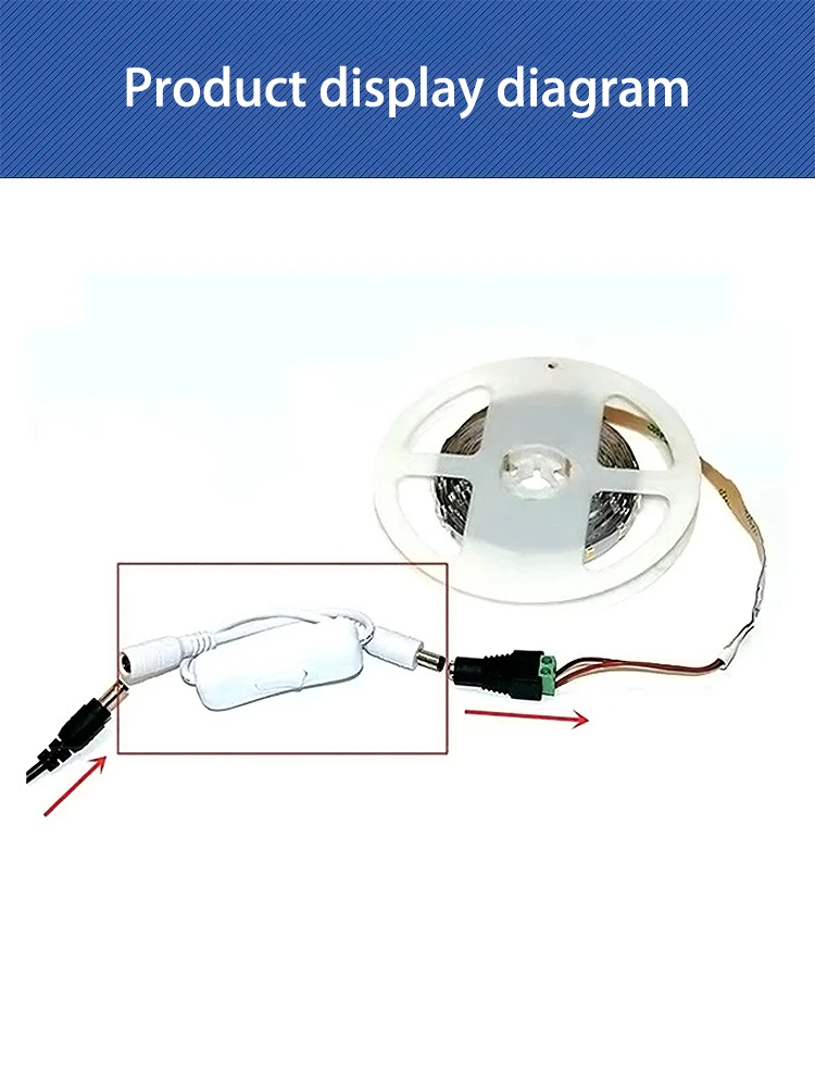 

DC Transmission Cable with Male to Female ON/OFF Cable Extension Line for DC Lamp Fan Power Supply Line Adapte