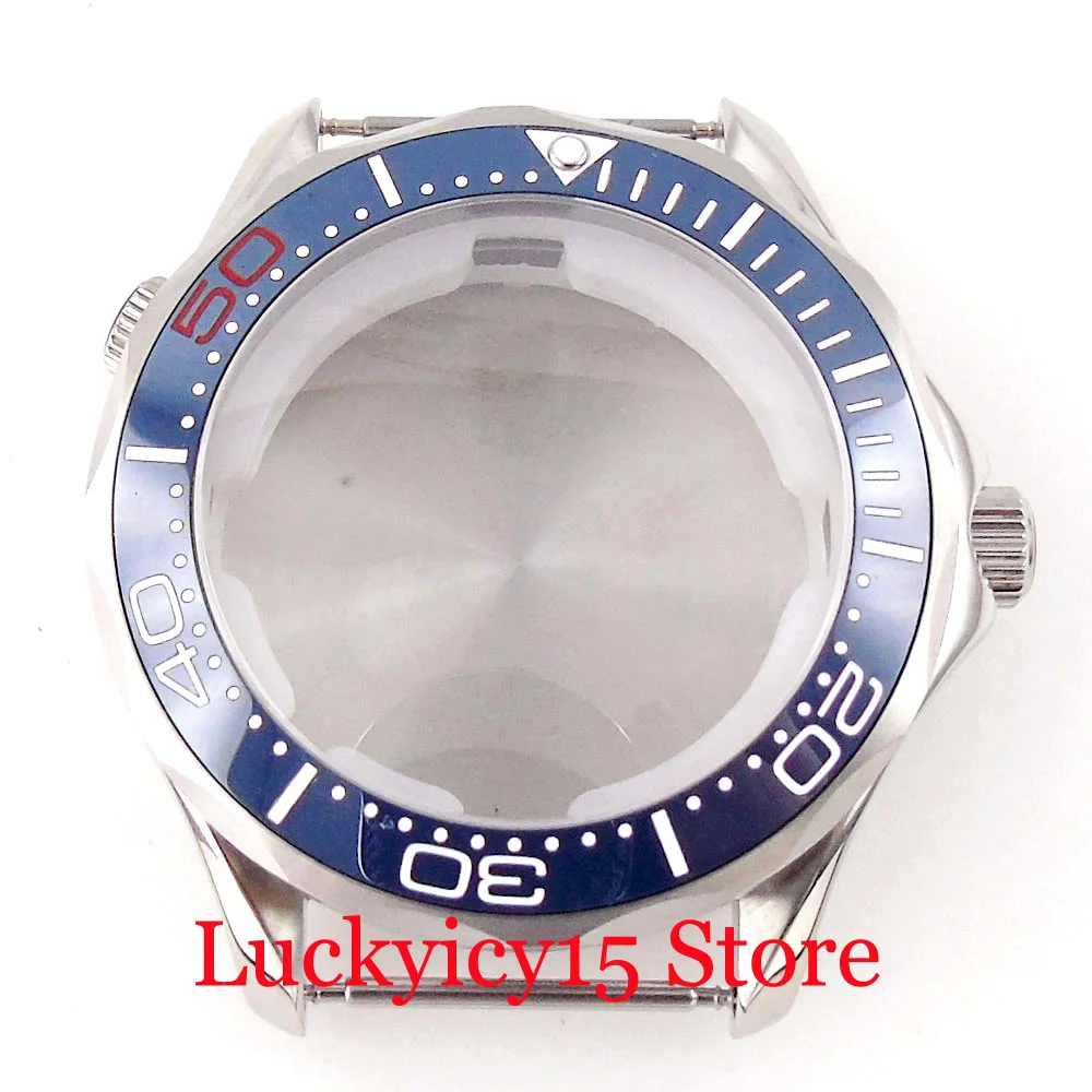 41MM Automatic Watch Case Ceramic Insert Fit NH35A NH36A ETA 2836 MIYOTA 8215 821A Movement Solid Back Sapphire Crystal