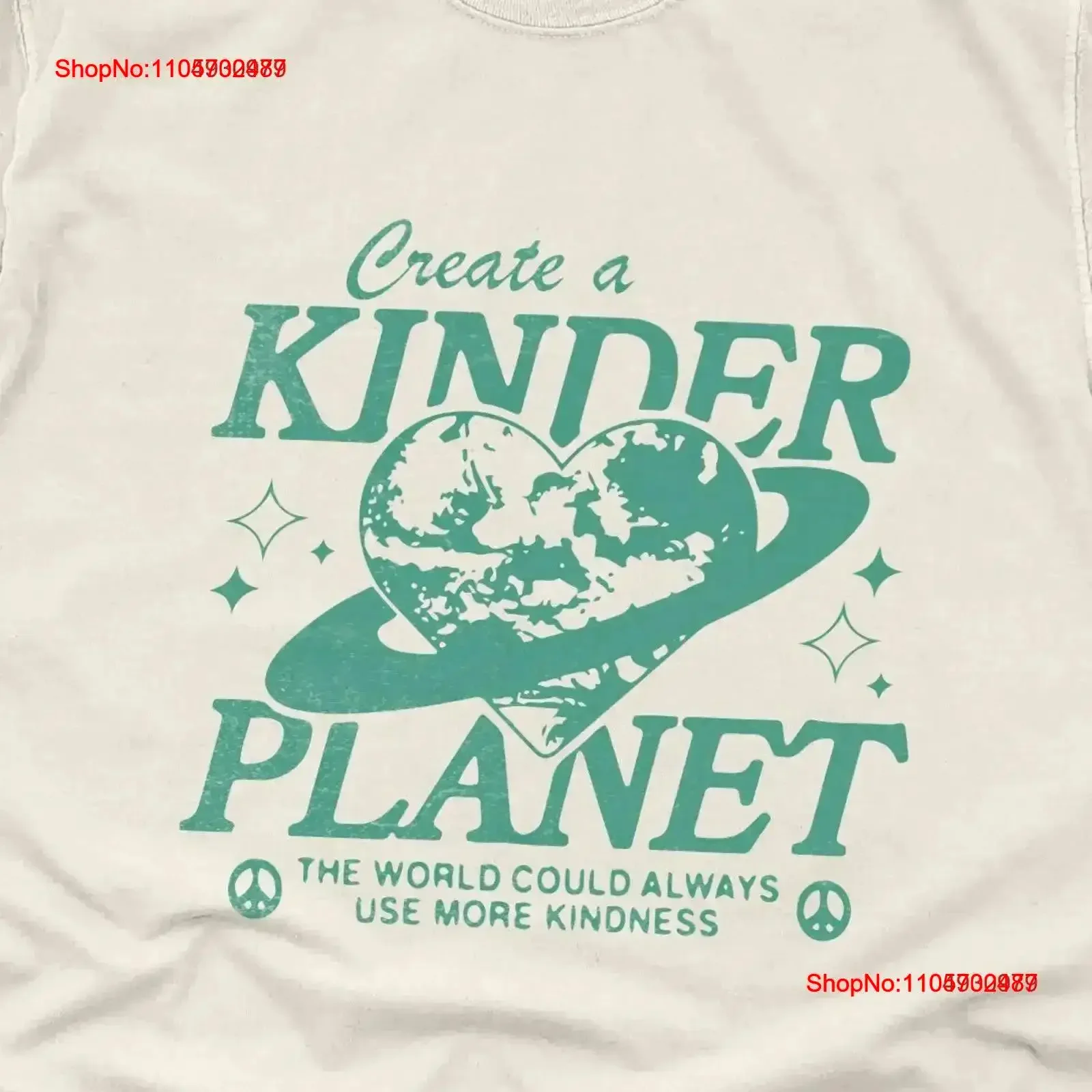 T-shirt Vintage Create A Kinder Planet, rétro, Journée de la Terre, Y2k, esthétique des années 90, bonté, positivité, amour, affirmation, vintage