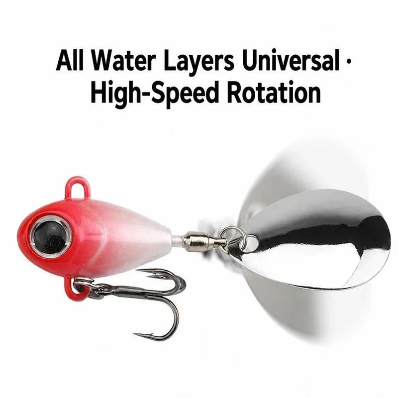 1 Stück 8g/10,5g/13g Mini VIB Spinner Jig Angelköder Metall-Hartköder mit Drehglitter und Dreifachhaken Künstlicher Köder – Detail 1