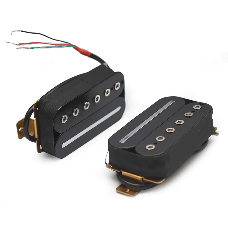 Electric Guitar Humbucker Blade/Hex Screw Adjusting Dual Coil Guitar Pickup with 4 Conduct Cable/Coil Splitting Black