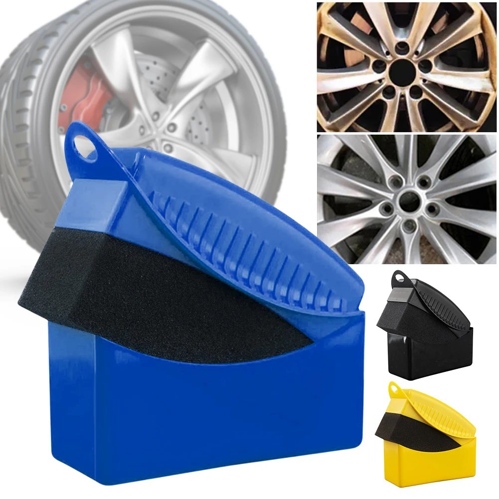 Car Tires Waxing Polishing Cleaning Wipe with Cover Foam Brush Car Wheel Polishing Waxing Sponge Brush Auto Cleaning Accessories