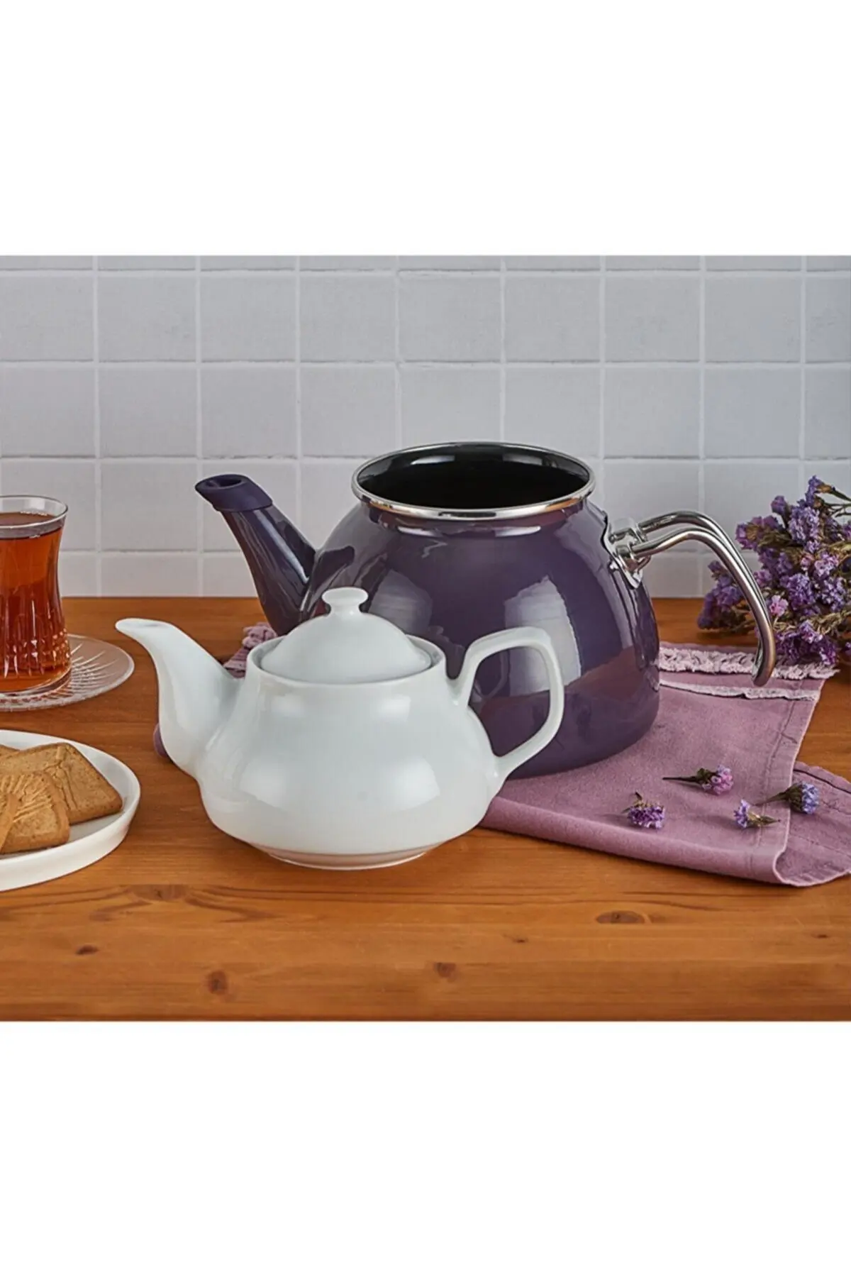 Purple Enamel Set 1teapot Porcelain With Teapot Wholesale Glass Teapot Kettle Turkish Handmade