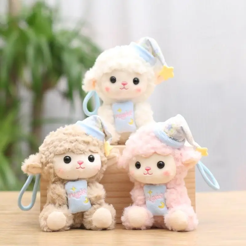 Soft Fluffy Lamb Plush Pendant Cute Mini Sheep Bag Charm Portable Backpack Decoration for Kids Birthday Gift view 3