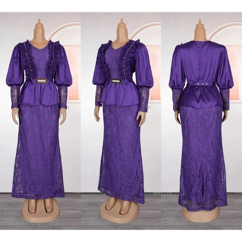 

African Dresses For Women Elegant Wedding Lace Muslim Fashion Abayas Dashiki Robe Kaftan Long Maxi Dress Turkish Africa 2026 New