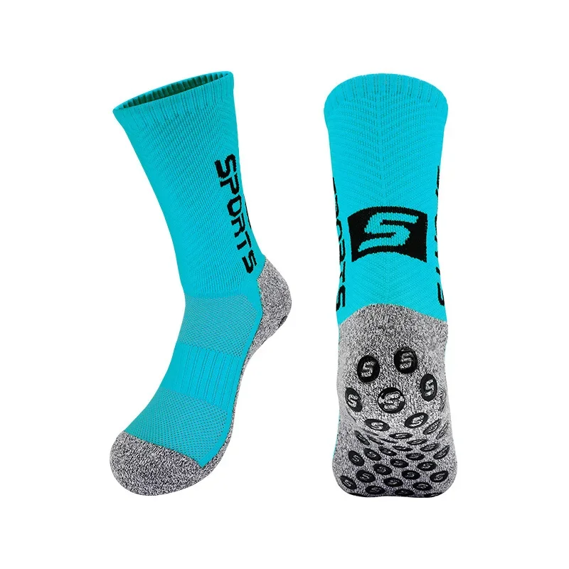 Antibacterial Deodorant Non Slip Long-Tube Football Socks Adults Men Anti Slip Soccer Cycling Breathable Sports Mid-Tube Sock