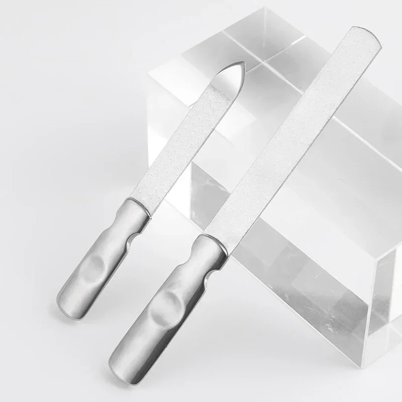 1pc Edelstahl Doppel Seite Nagel Datei Styling Zubehör Polish Remover Für Puffer Maniküre Werkzeuge Für Salon Zu Hause Und reisen