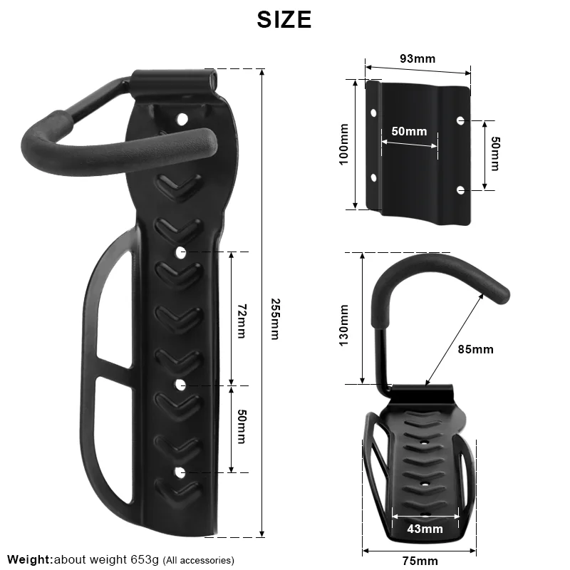 Fiets Stand Muur Mount Bike Ondersteuning Stand Beugel Mtb Storage Wall Mounted Rack Stands Fietsen Opslag Vaste Opknoping Haak