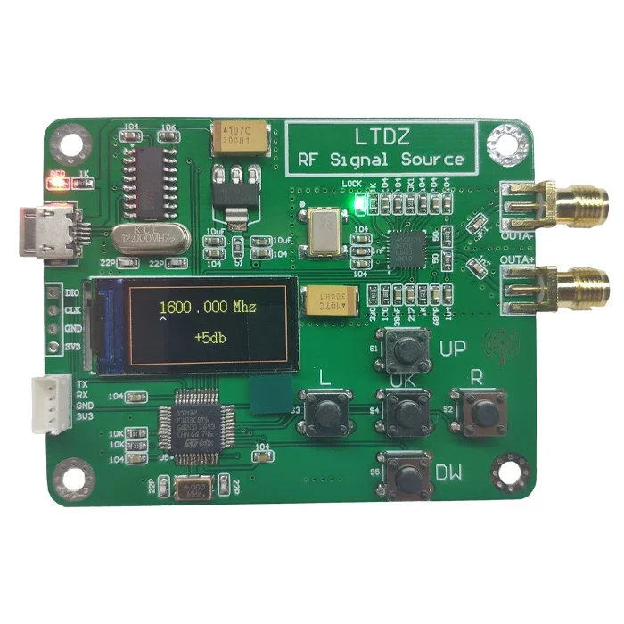 FMT .MAX2870 0.96 inch OLED  STM32 23.5-6000MHz Signal Source Module USB 5V Powered Frequency and Modes Accessory