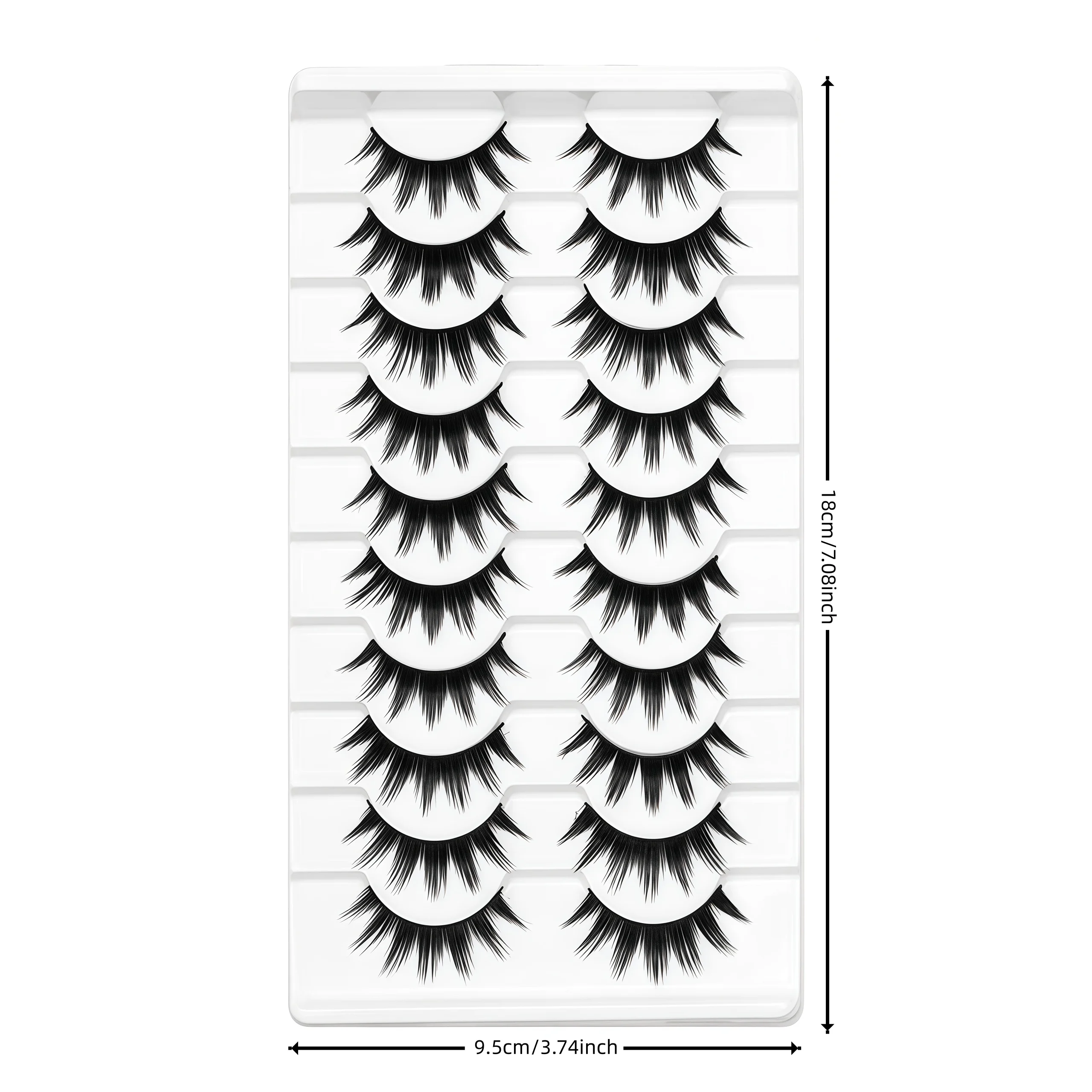 10 Paar künstliche Wimpern mit großem Teufel, Cosplay, dick, einteilig, Baumwollfaden, künstliche Wimpern mit hartem Stiel