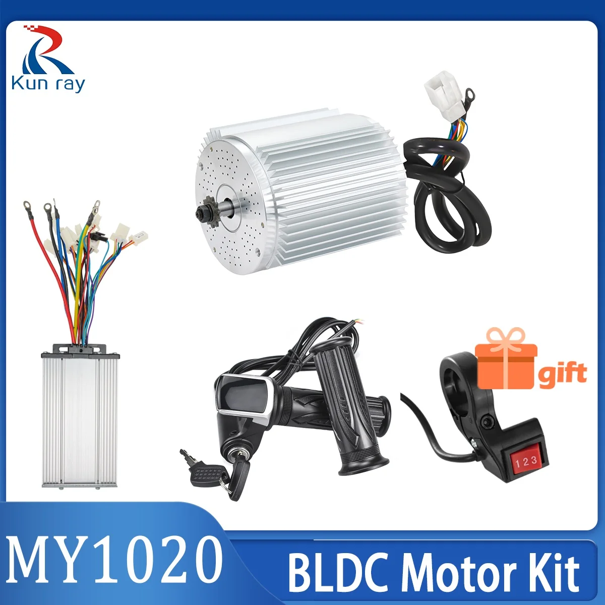 

Комплект бесщеточного двигателя BLDC 72В 3000Вт с контроллером и дросселем, 3-скоростной переключатель для электроскутера и мотоцикла