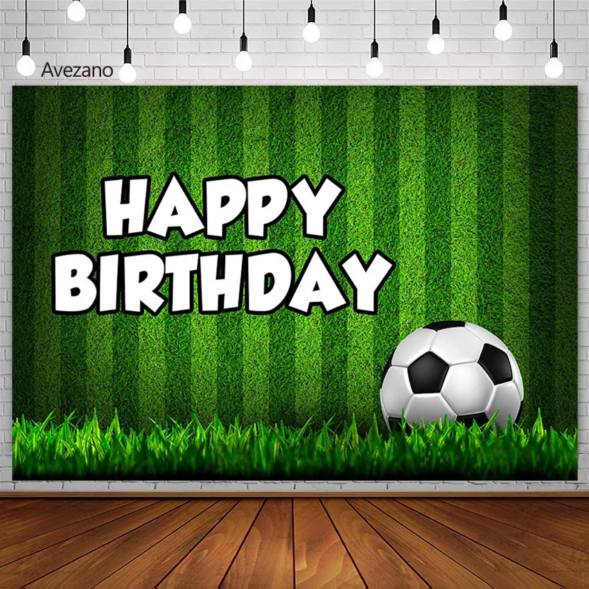 Avezano feliz aniversário pano de fundo campo de futebol grassland futebol menino festa decoração fotografia fundo photo studio photobooth