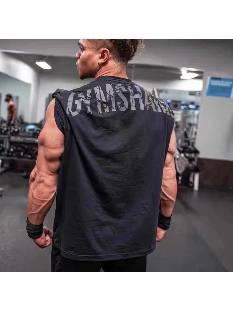 GYM Kurzarm-T-Shirts Fitness-Kampagne Locker Sitzende Herrenversion Baumwoll-T-Shirt SHARK