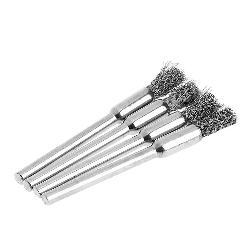 

M6CF 4Pcs 5mm Steel Wire Brushes Polishing Wheel Brush for Tools Mini Brushed Burr