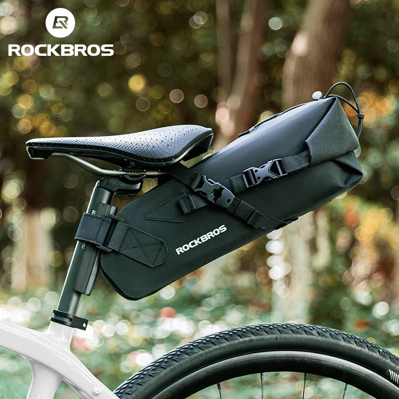 ROCKBROS Cycling Saddle MTB Road Bag Large Capacity 3L Bicycle Tail Bag Waterproof Short Rides Foldable Tail Rear Bag Bike Bag