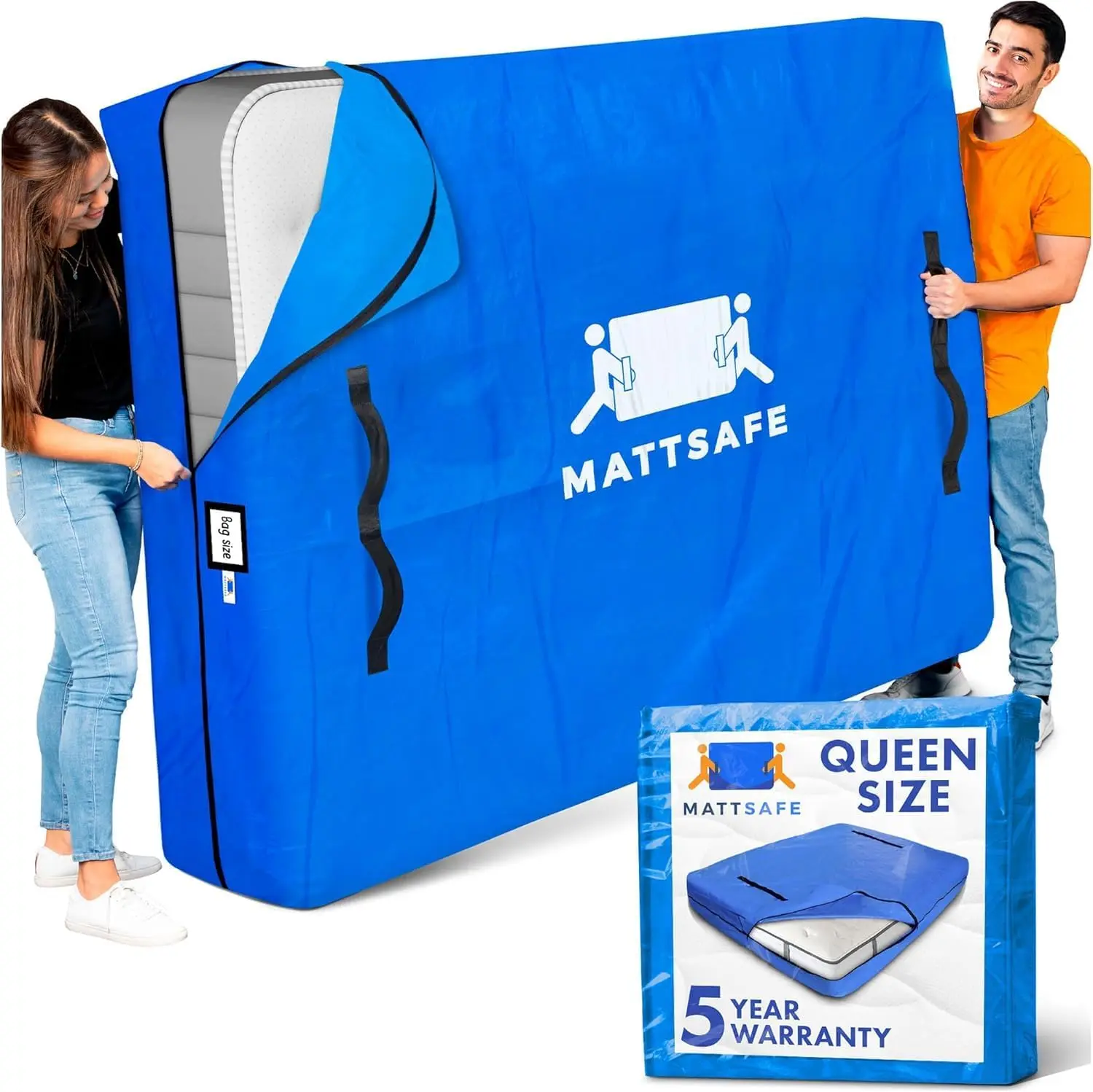 

Прочные чехлы для матрасов размера Queen Size для переезда и хранения с 8 прочными ручками и надежной молнией, незаменимое средство для защиты при упаковке.