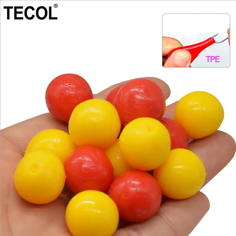 TECOL 10MM-18MM Karpfenangeln Pop-Up-Perlen TPE Weichköder Schwimmende Boilies Köder Graskarpfen-Rig Angelkugeln Maisgeschmack Köder