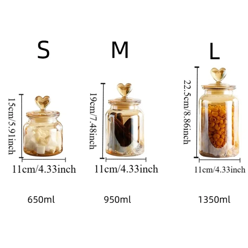 Home Decor Transparent Glass Sealed Jar with Shape Lid Exquisite Pickle Jug Large Capacity Grain Storage Bottle Nut - view 6