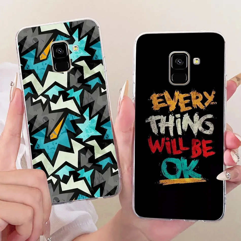 For Samsung Galaxy A8 A8+ (2018) Phone Case Cool Tiger Dragon Pattern Covers For Samsung A 8 A8Plus 2018 Soft Silicone TPU Cases