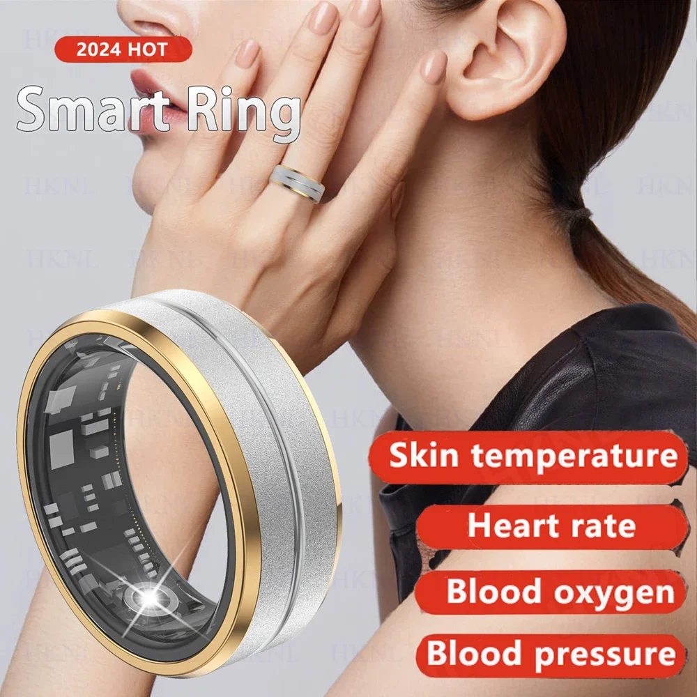 2024 Men Smart Ring Heart Rate Blood Pressure Blood Oxygen Temperature Sleep Monitor Health Fitness Women Smart Rings 2024 New