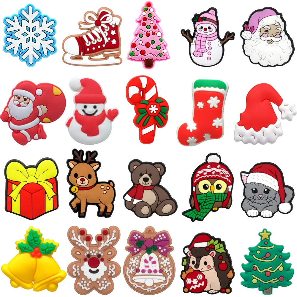 Модные-рождественские-1-20-шт-подвески-для-обуви-из-ПВХ-булавки-колокольчики-аксессуары-для-сандалий-пряжки-сабо-с-совой-и-ежами-рождественские-подарки