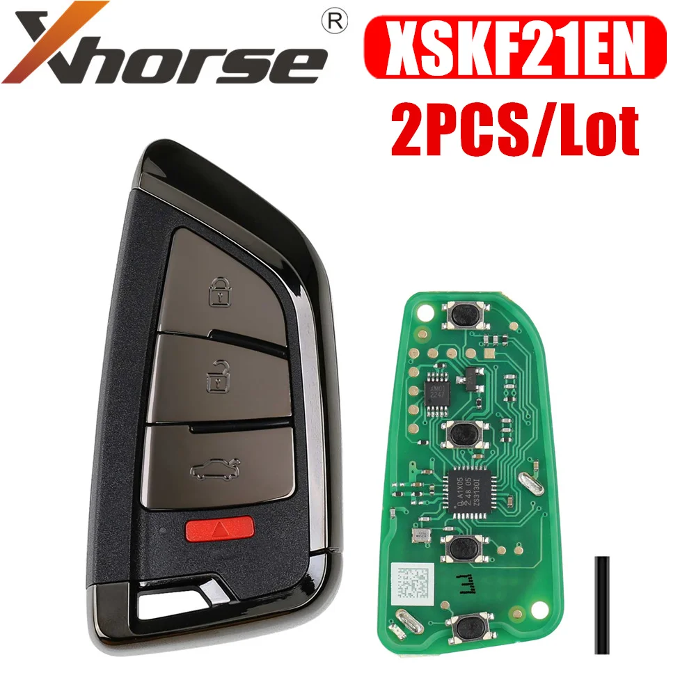 

Xhorse XSKF21EN Умный дистанционный ключ Смарт-ключ Memoeial Knife Style II 4 кнопки Блестящий черный цвет 2 шт./лот