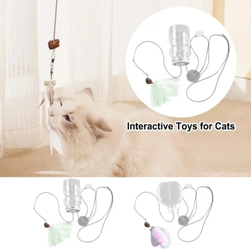 

Cat Door Toy Food Elastic Hanging Type Toy Interactive Teasing Cat Rope Toy Pet Exercise Toys Kitten Treat Dispenser Supplies