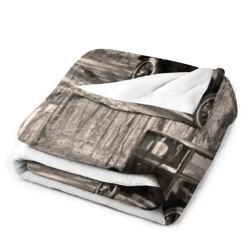 

JHB55Ford Model T Black & White Landscape Throw Blanket Blanket For Sofa Cute BlanketJKm!