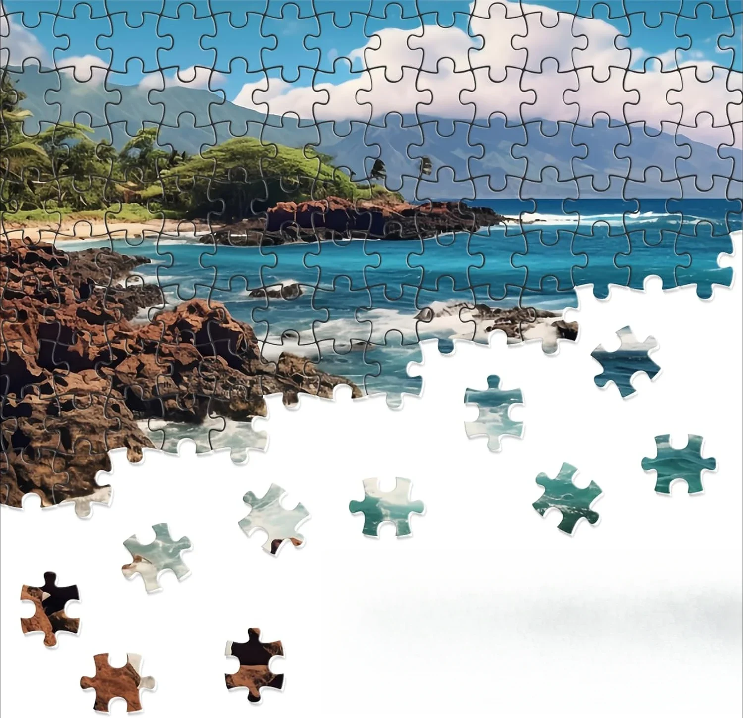 1314/520/300/120 Pieces Beach Scene Jigsaw Puzzles for Adults Home Decor Games Family Landscape Puzzles Educational Toys