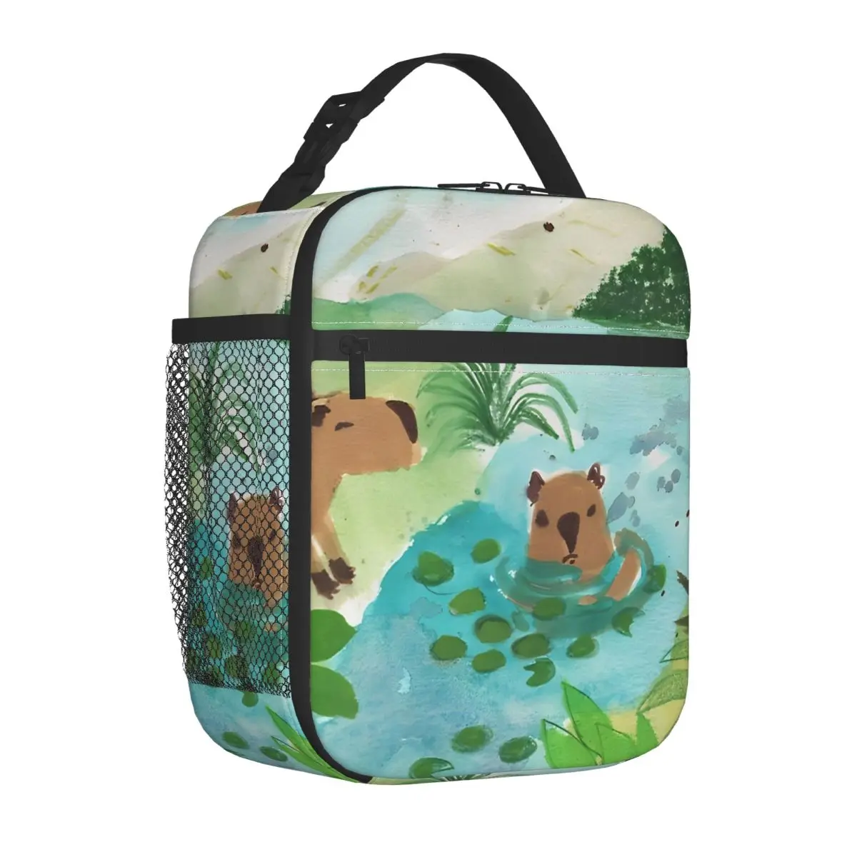 Cute Capybara Capibara Animal Insulated Lunch Bag Portable Lunch Container Cooler Bag Tote Lunch Box Office Travel Food Handbags