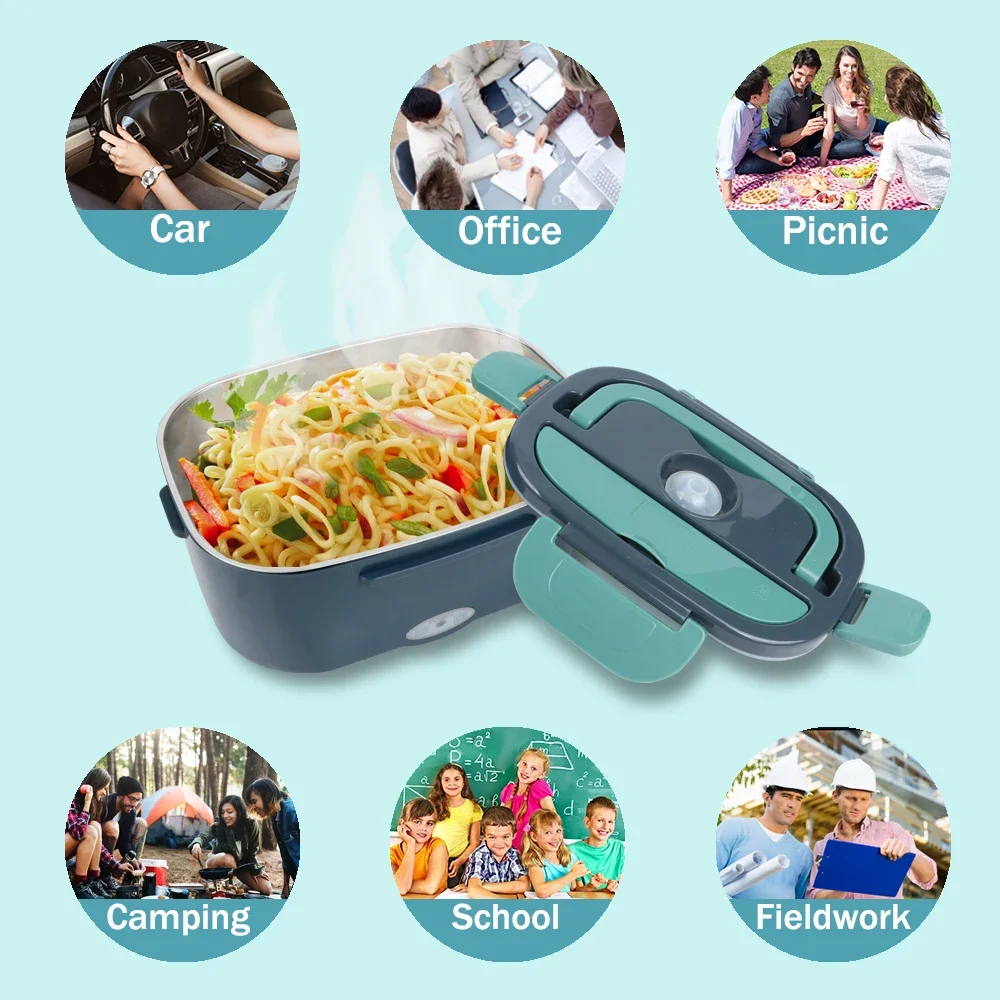 

Portable 1.5L Electric Lunch Box - 60W Car & Home Food Heater, Leak-Proof Insulated Container for Meals on the Go