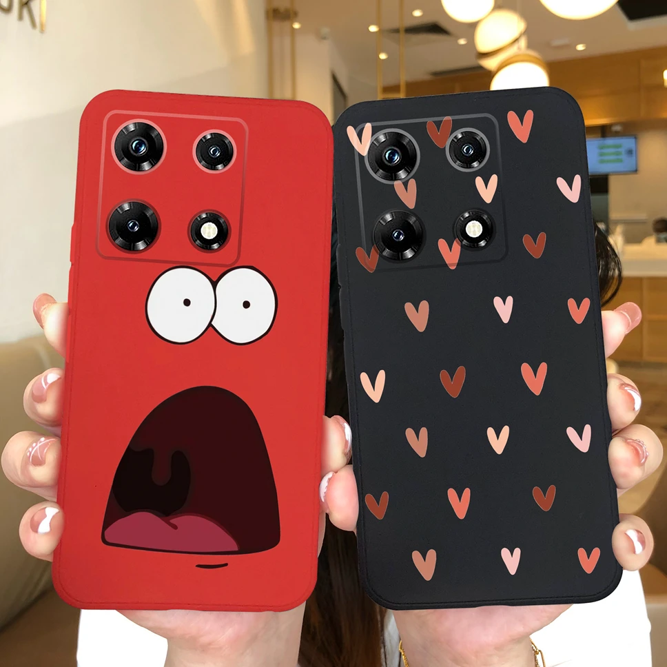 For Infinix Note 30i 30 Pro 4G Cases High Quality Soft Silicone Pretty Red Pattern Bear Cover For Infinix Note30i 30Pro Fundas