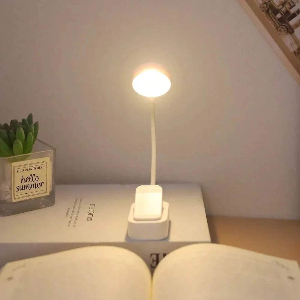 Mini LED USB Table Lamp Rechargeable Night Light Eye Protection Study Reading Book Light 3 Color Dimmable Bedroom Desk Lamp