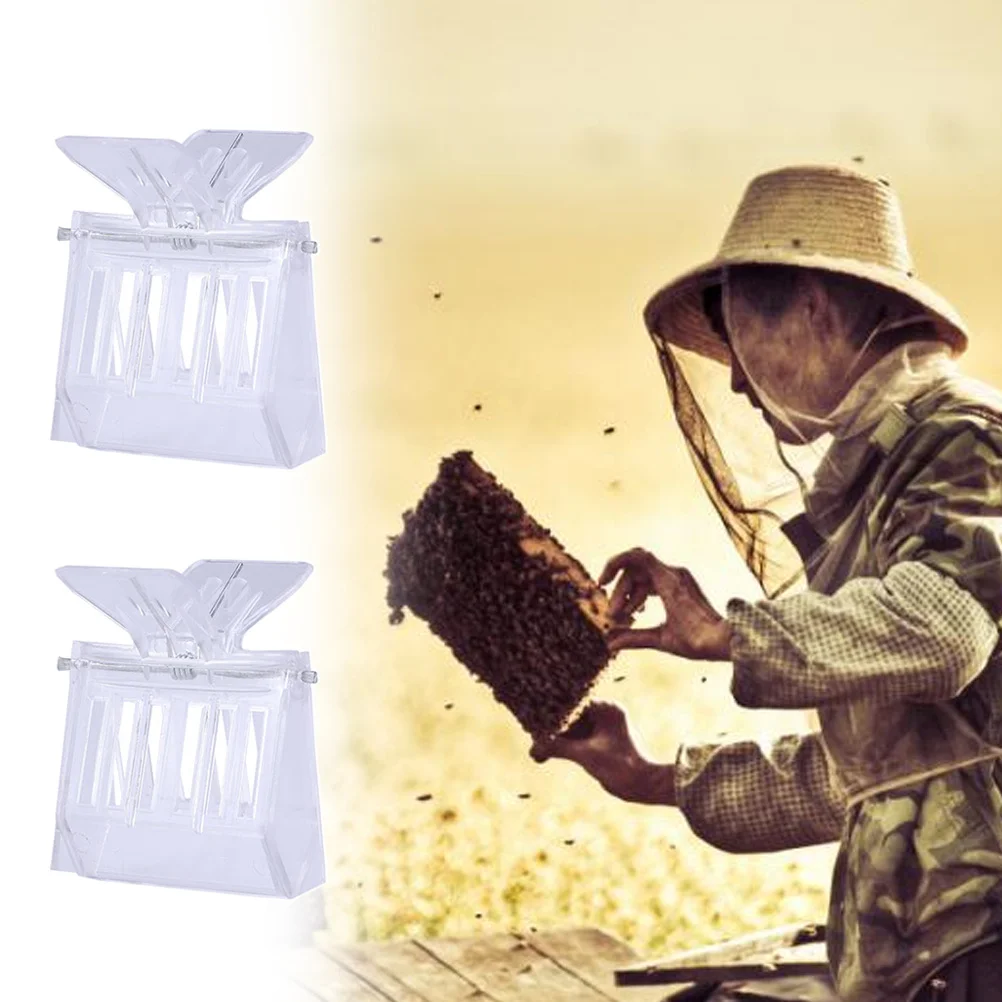 Juego de 6 uds de Clips para apicultura, herramienta receptora de reina de plástico resistente, bordes sin rebabas, Clip de jaula para manipulación segura de abejas esencial