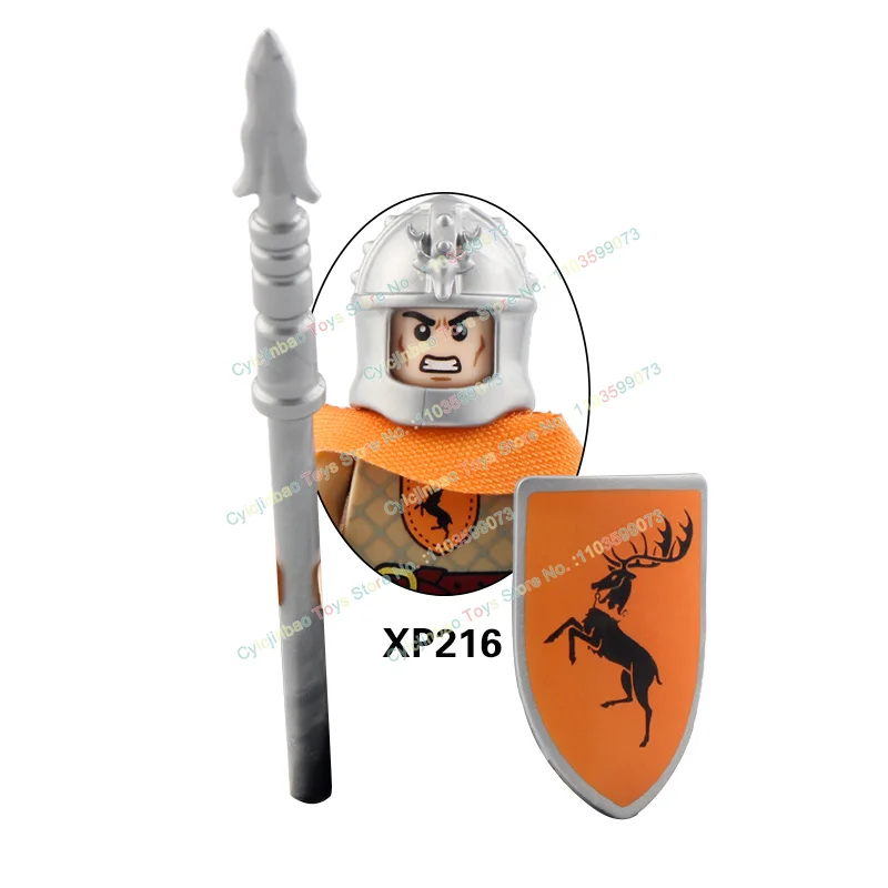 Medieval Knight Building Blocks para Crianças, Baratheon, Archer, Lancer Shield, Acessórios para Capacete, Figuras de Ação, Brinquedos, KT1029