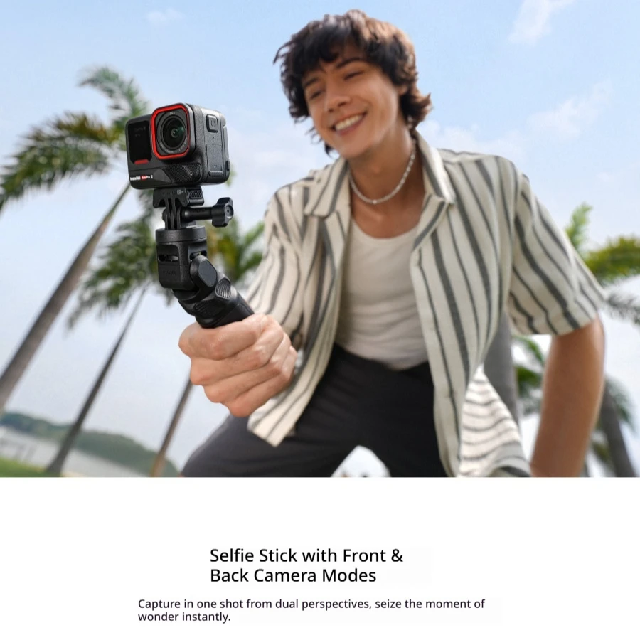For Insta360 Ace Go Series Dual View Flip Selfie Stick Extendable Compatible Outdoor Photography Vlogging Travel Shooting