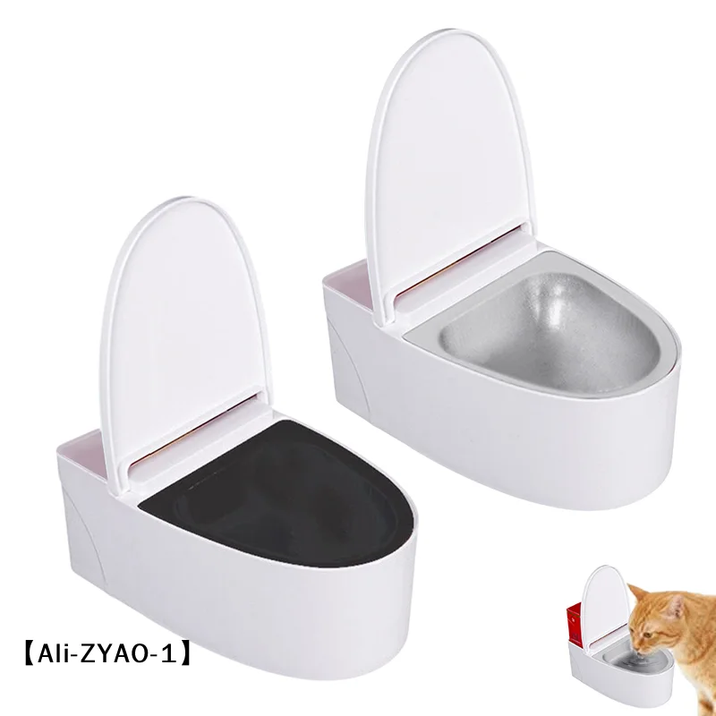 Tazón de Agua para Gato con Forma de Inodoro, Dispensador de Agua para Mascotas con Forma de Inodoro para Perros y Gatos, Pequeño Tazón Divertido para Perros y Gatos con Gravedad Hilarante