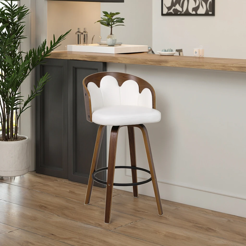 Nordic Modern Minimalist Solid Wood Commercial Hotel High Stools Customizable Light Luxury Retro Bar Stools Dining Outdoor