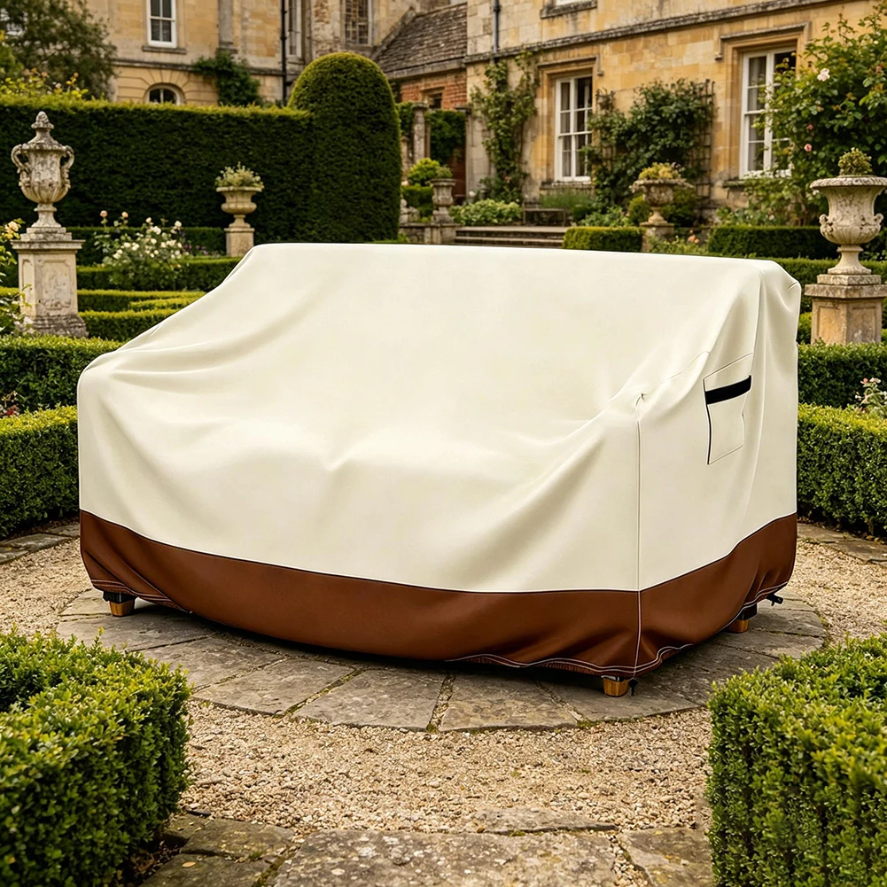 1pc 420D Waterproof Cover Outdoor Sofa Cover For 2-Seater Garden Furniture Household Dustproof Oxford Cloth Protection Cover