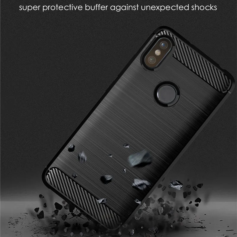 Shockproof Carbon Fiber Case for Redmi S2 Y2 Brushed Texture Rubber Silicone Case for xiaomi redmi y2 s2 Soft Phone Cover