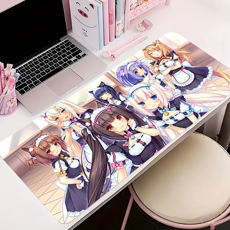 

Mousepad PC Gaming Accessories Computer Cabinet Extended Mat Non-Slip Mouse Pad Anime N-nekopara HD Keyboard Pad Office Desk Mat