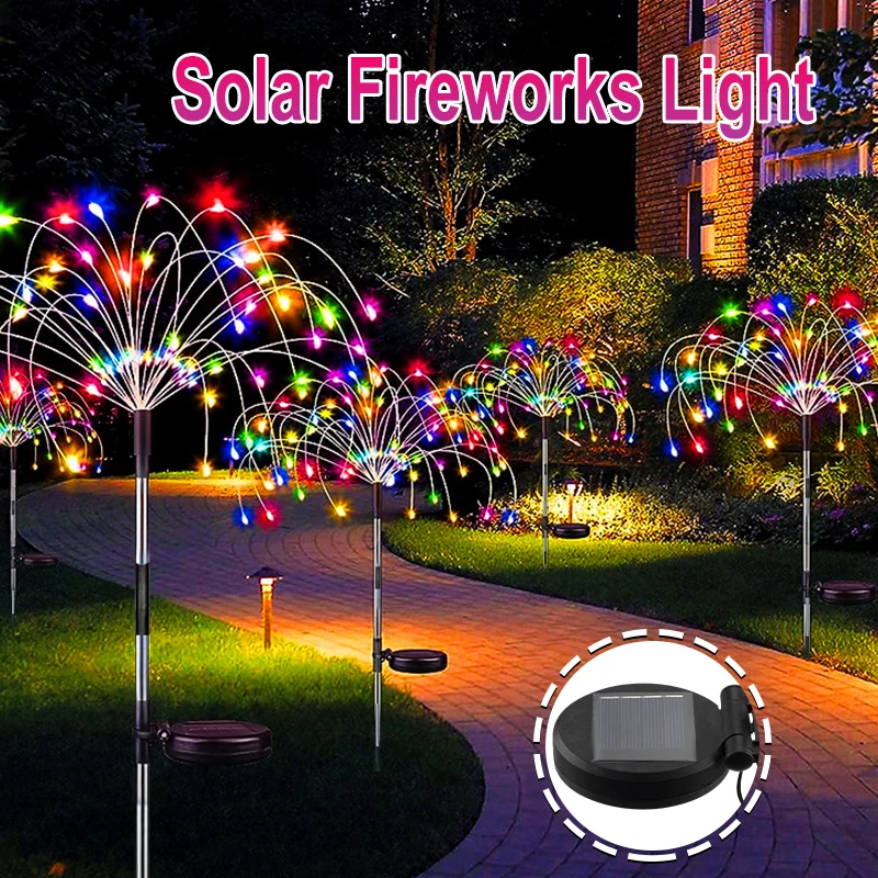 1Packs LED Solar Firework Light 420LEDS Outdoor Waterproof Garden Lights 8 Modes Fairy Lights For Party Pathway Yard DIY Decor