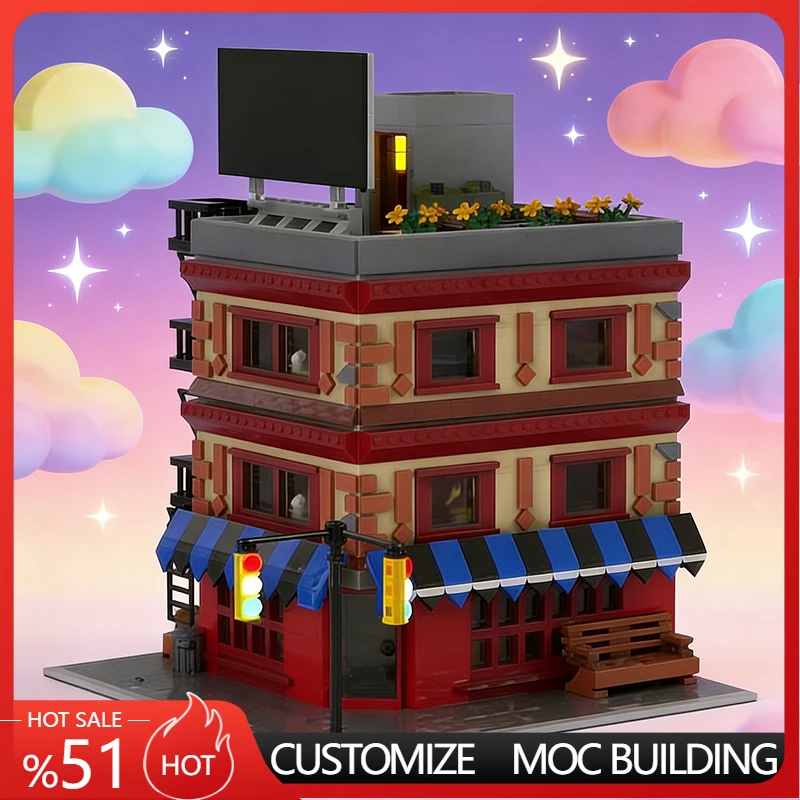 

2457 деталей: Конструктор «Уютный квартал» (MOC), модульный набор для самостоятельной сборки, креативная игрушка для мальчиков, подарок на Рождество